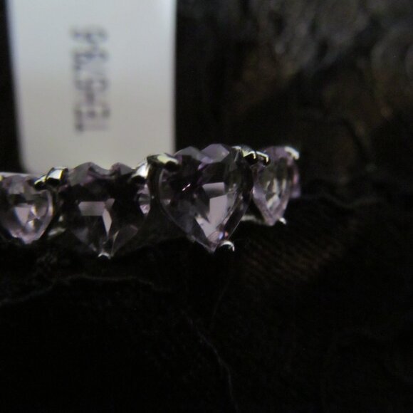 Heart Shaped Brazilian Amethyst Sterling Silver ring Size 6 New in Pkg - Picture 5 of 16